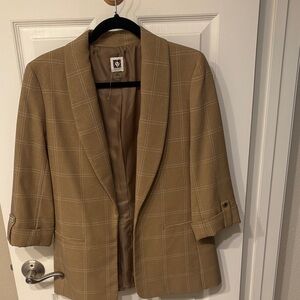 Anne Klein Tan Plaid Blazers